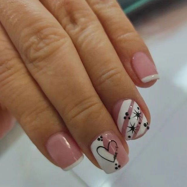 Stylish Heart-Themed Nail Art