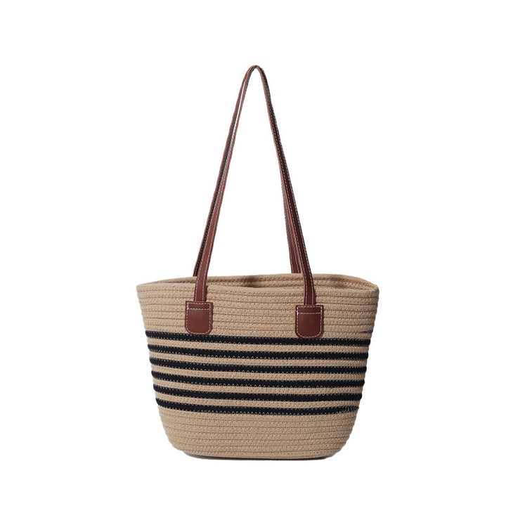 Striped Woven Beach Tote Bag Kalsten
