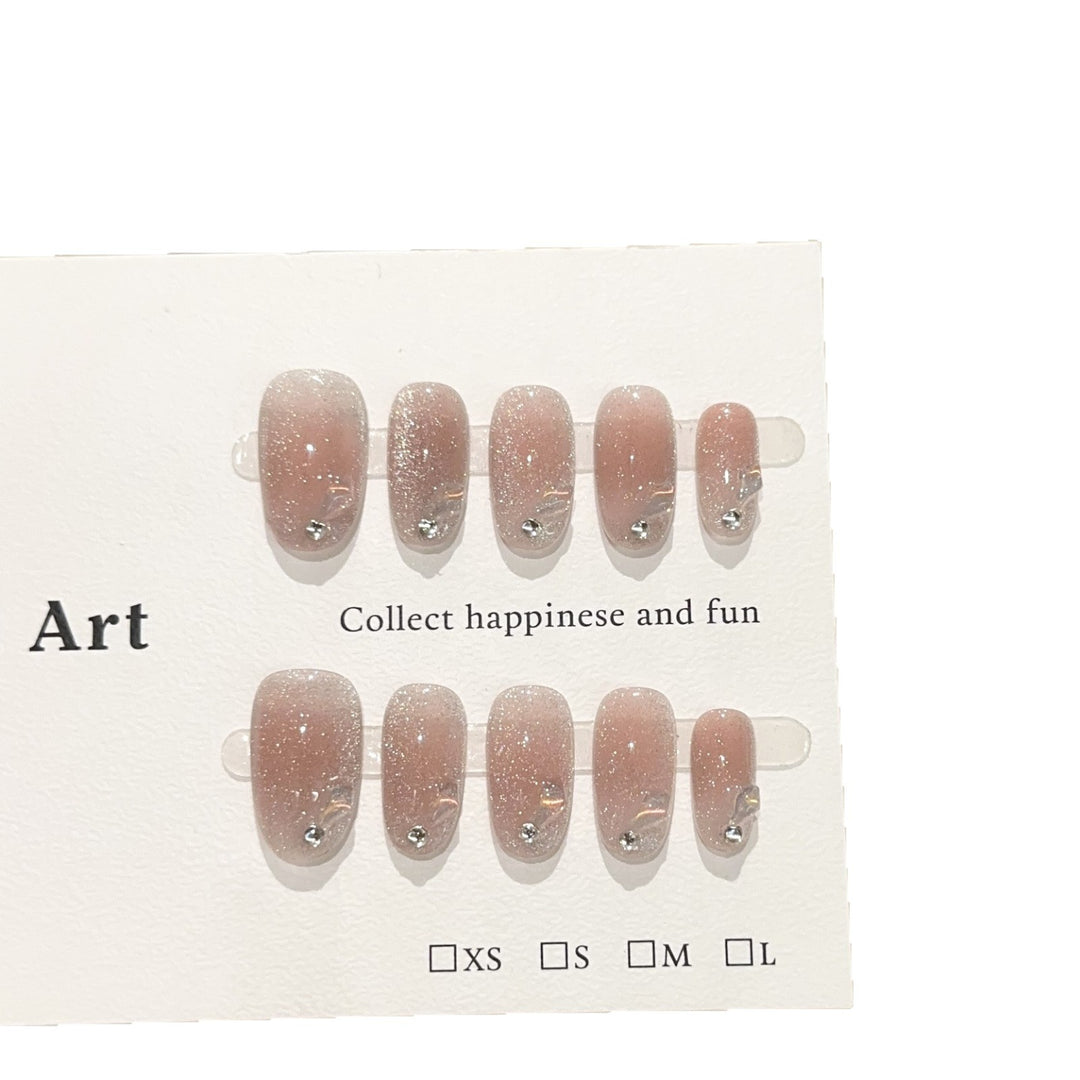 Glittering Rhinestone Press-On Nail Set