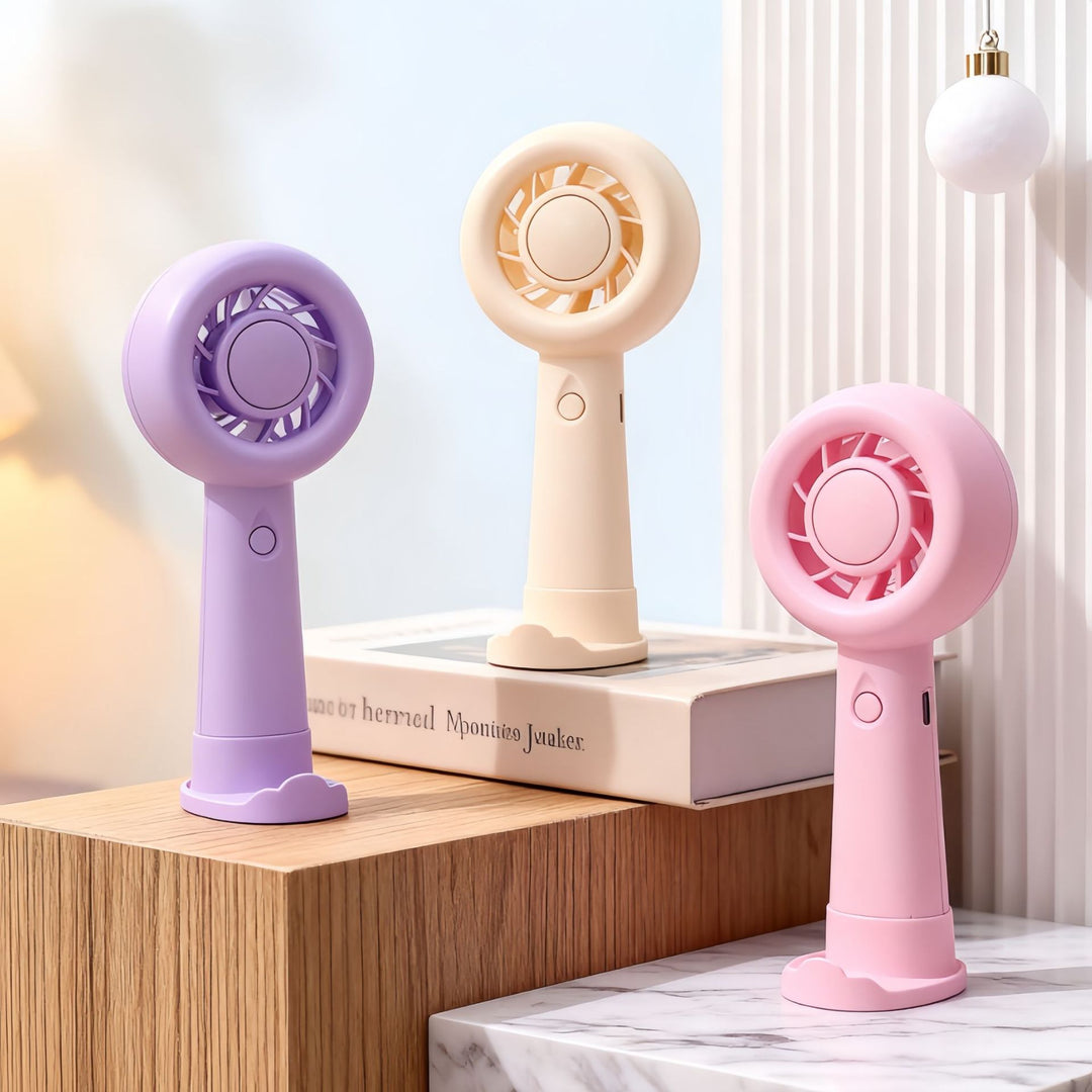 Ladies Portable Hand Fan with Ergonomic Design and USB Charging Function Kalsten