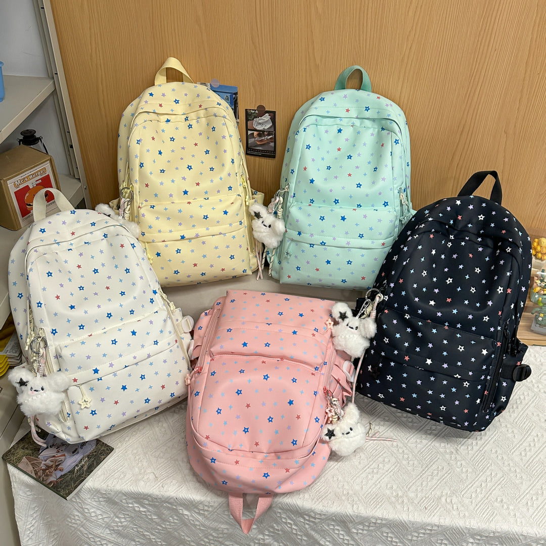 Backpack with Playful Star Pattern and Practical Storage Compartment Kalsten
