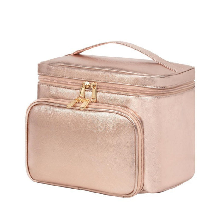 Cosmetic organizer bag with multiple compartments and insulating interior Kalsten