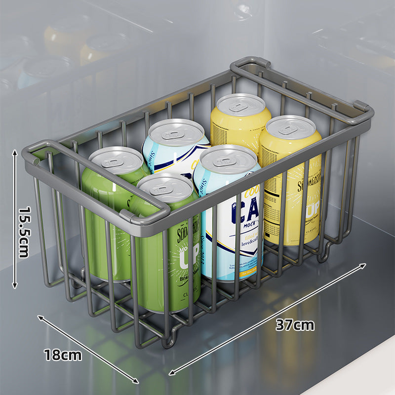 Wire Refrigerator Can Organizer Basket with Slide Handles