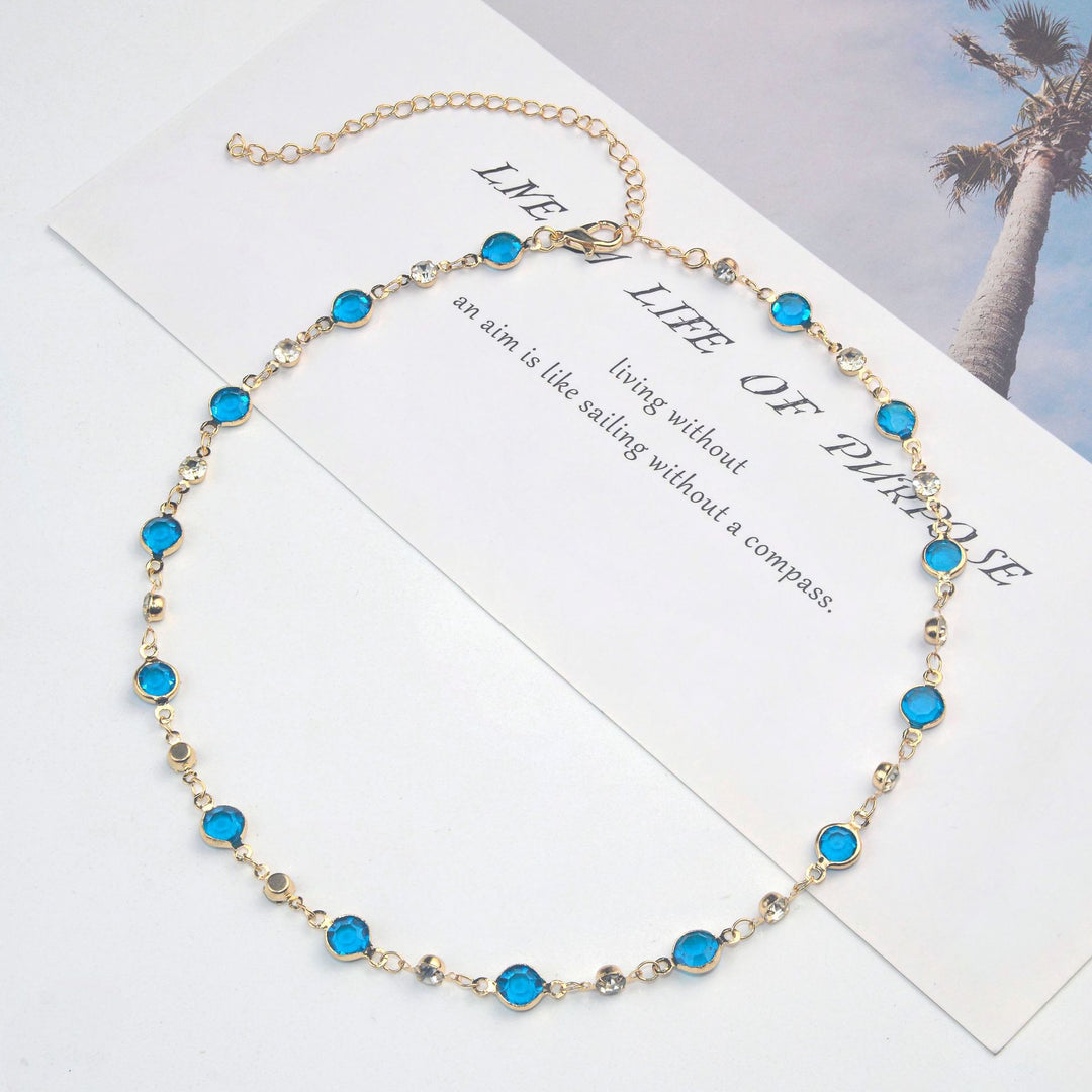 Elegant Stone Rhinestone Necklace Kalsten