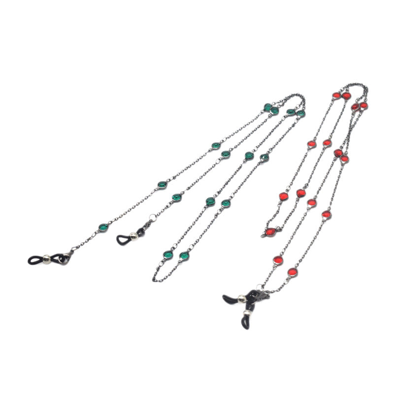 Stylish Crystal-Accented Eyewear Chain Kalsten