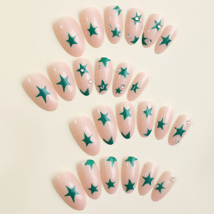 Decorative Press-On Nail Art Set with Star Patterns kalsten