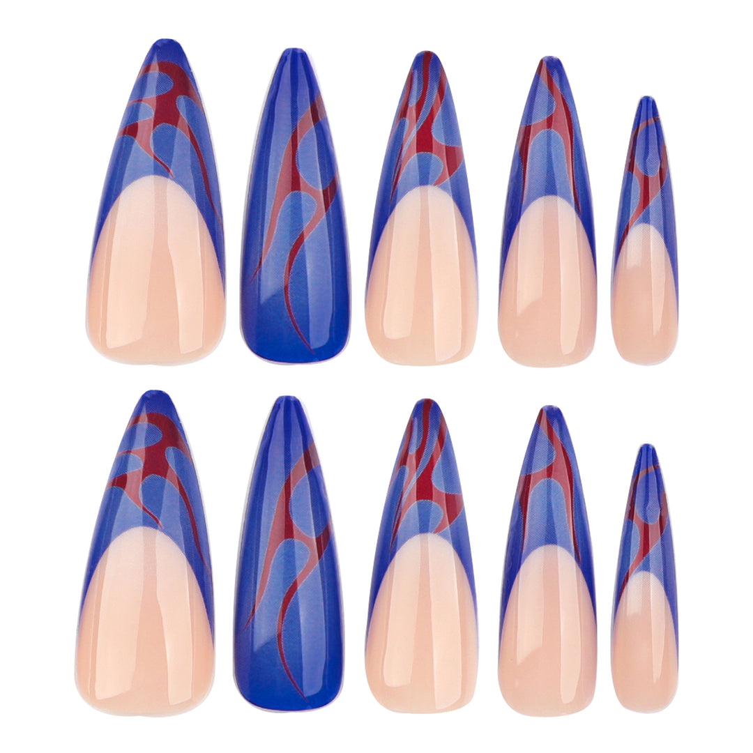 Artful stiletto nails with colorful designs and creative accents Kalsten