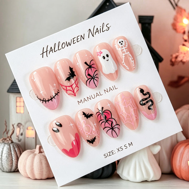 Halloween-Themed Manual Press-On Nail Set