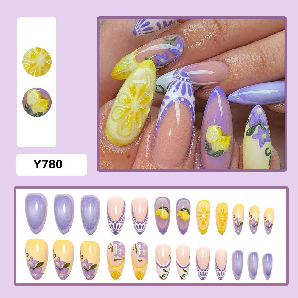 Artificial Nail Set with Floral Designs Kalsten