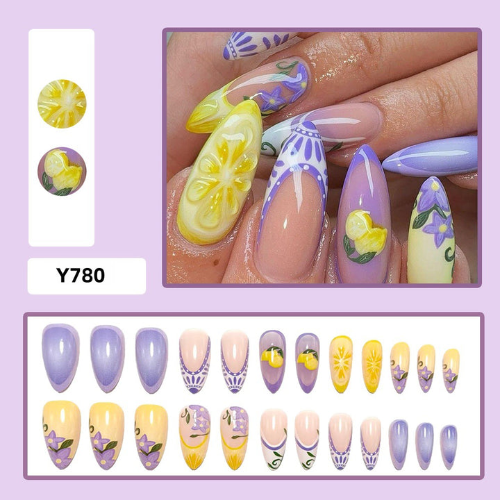 Artificial Nail Set with Floral Designs Kalsten