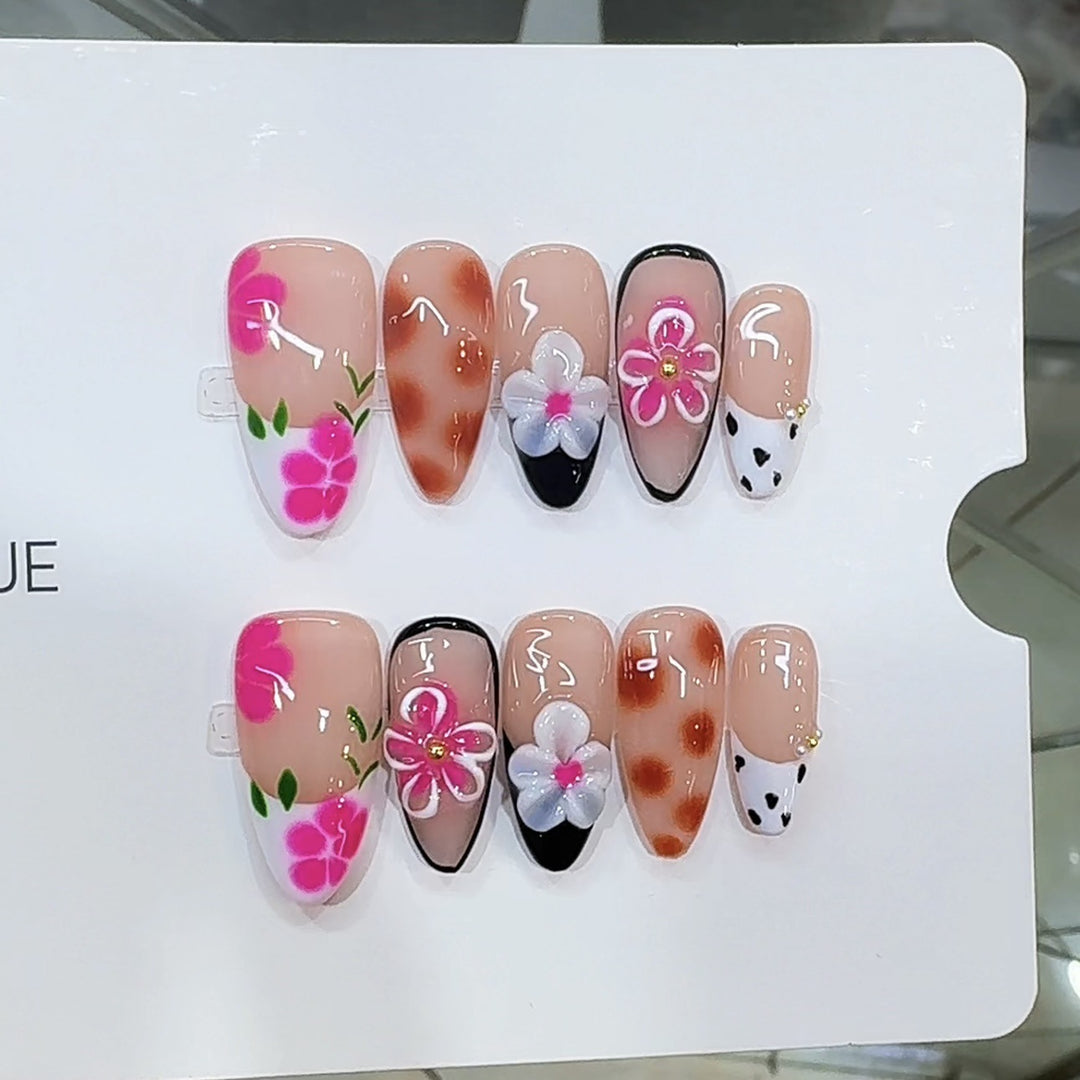 Artistic Floral Press-On Nail Set Kalsten 1787296026