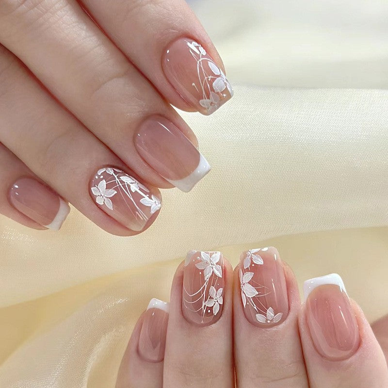 Elegant Floral Bow Press-On Nail Tips Kalsten