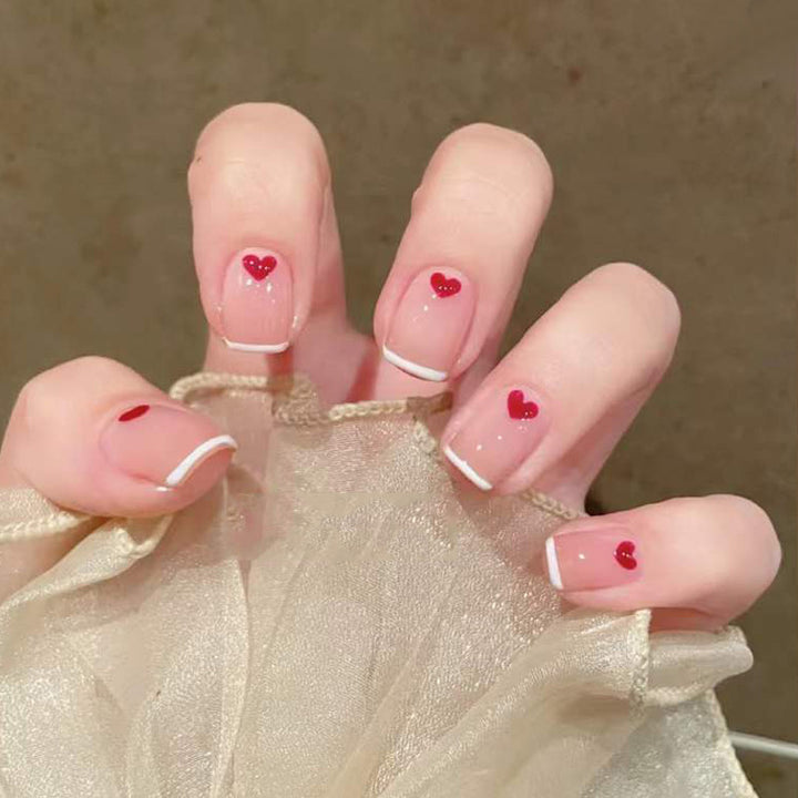 Heart-Embossed Press-On Nail Set Kalsten