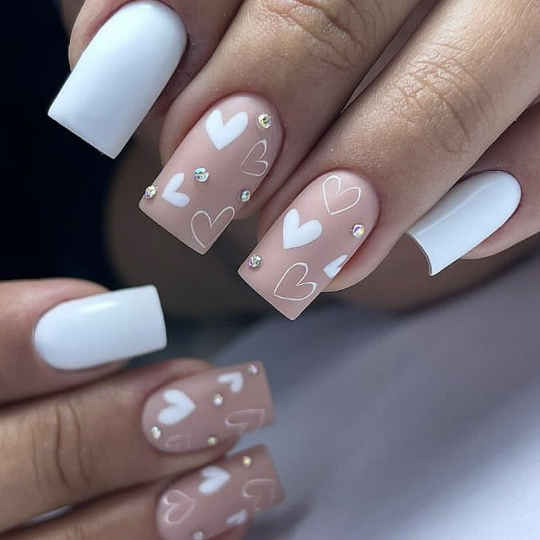 Heart-Accent Acrylic Nail Art Extensions Kalsten 1789713427