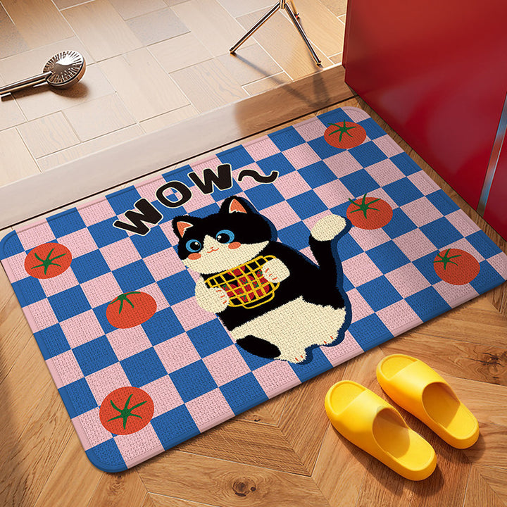 Playful Cat-Themed Bath Mat Kalsten
