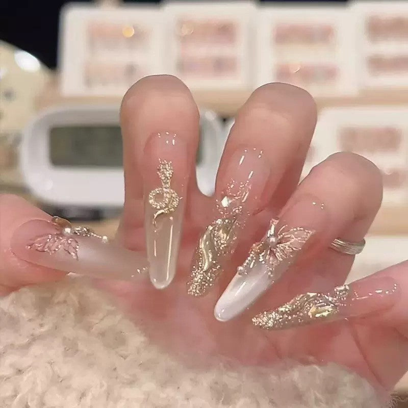 Artificial nail set with elegant tips and crystal accents Kalsten