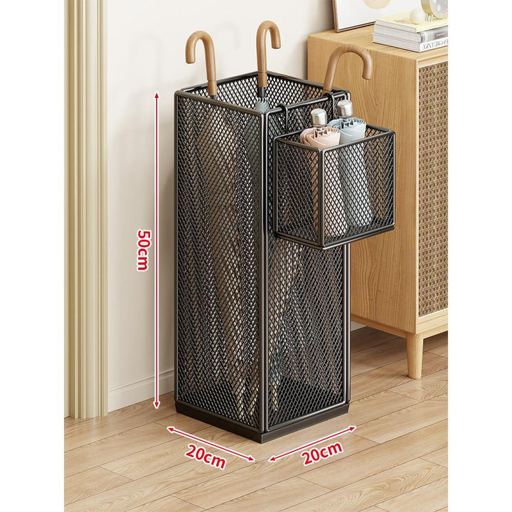 Compact Metal Mesh Umbrella Stand Organizer