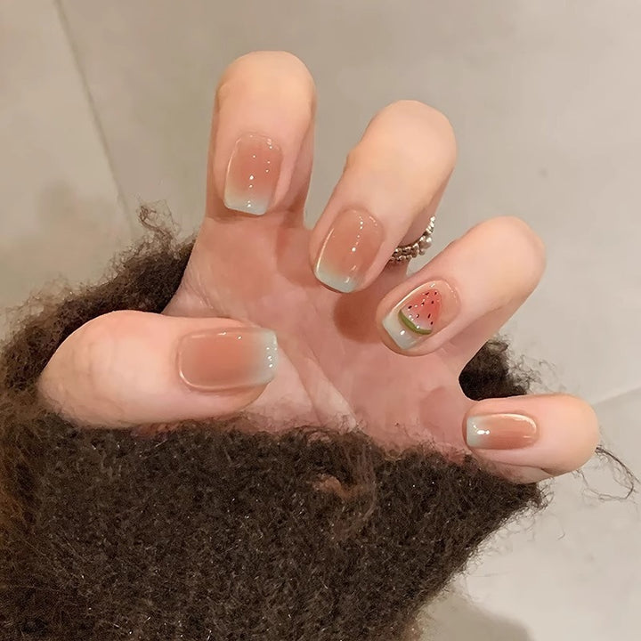Artificial nails in cheerful watermelon design Kalsten