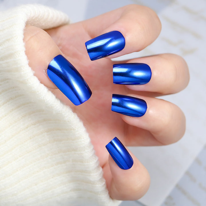 Chrome Finish Press-On Nails Kalsten