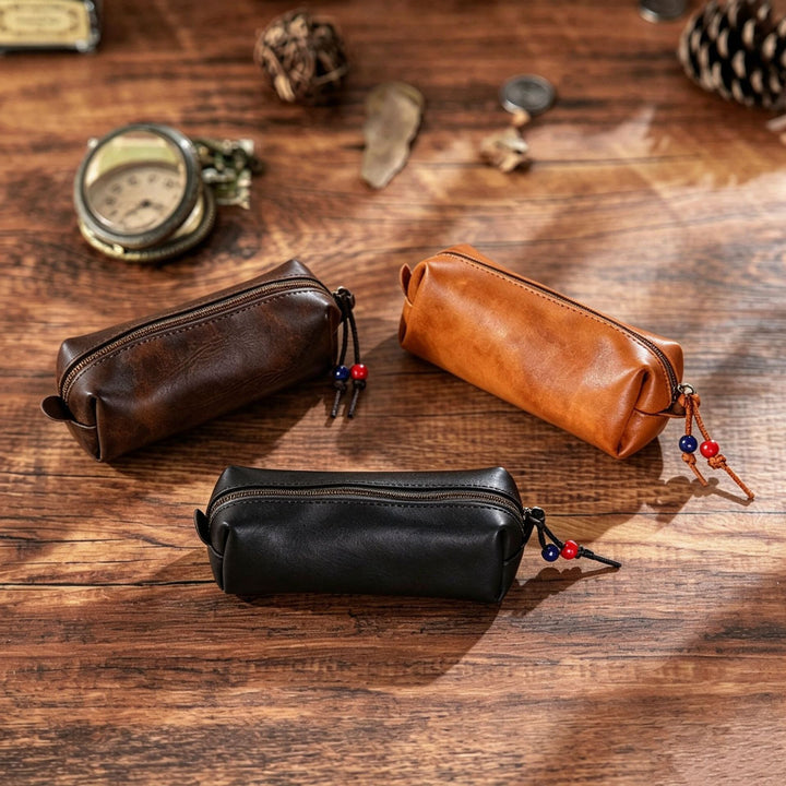Premium Leather Cylinder Pencil Case