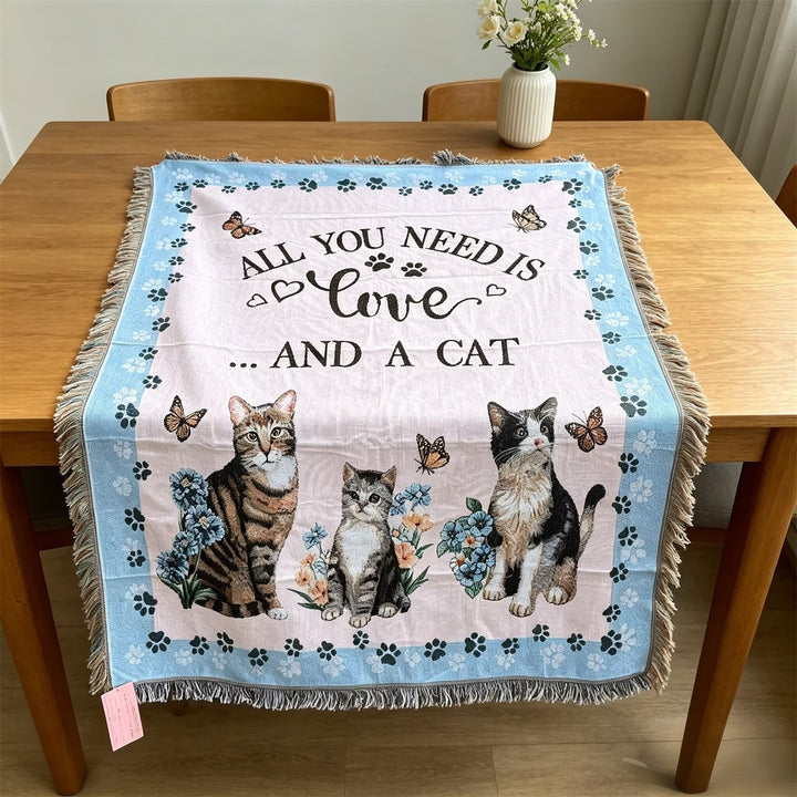 Cat-Themed Cozy Throw Blanket