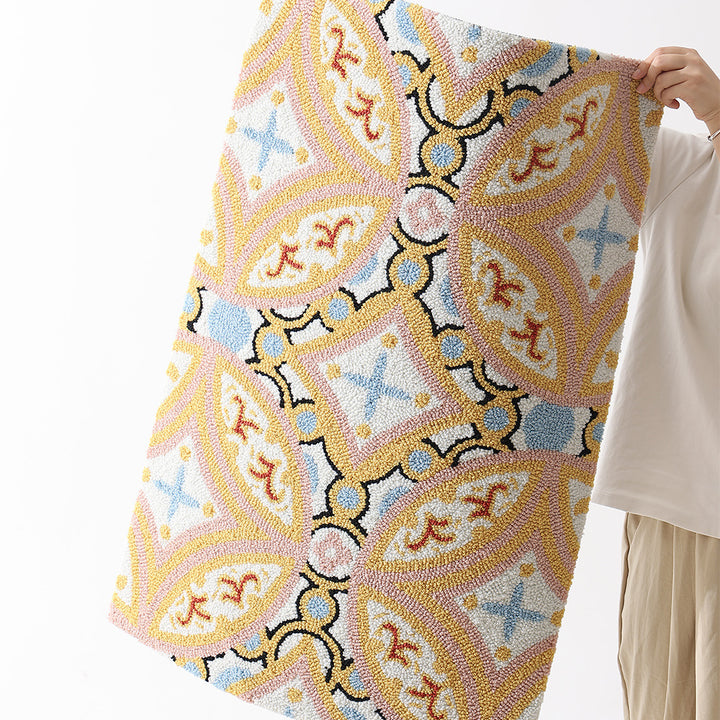 Floral bath mat made of absorbent cotton loop structure with non-slip underside Kalsten
