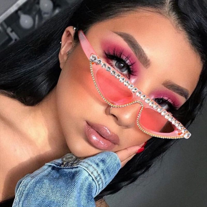Ladies designer sunglasses in stylish cat-eye design with glittering frame Kalsten