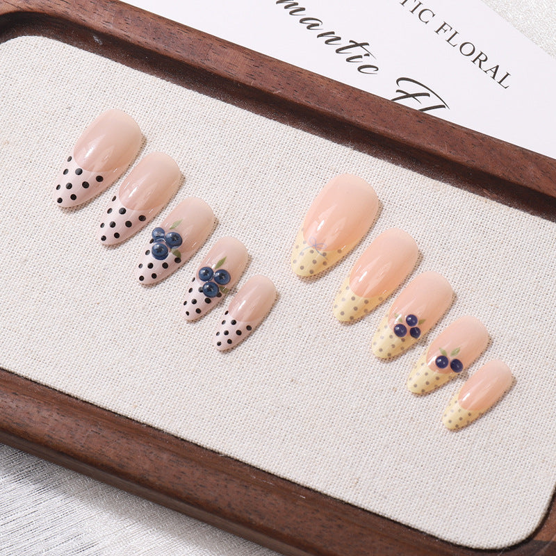 French Tip Floral Press-On Nail Set Kalsten