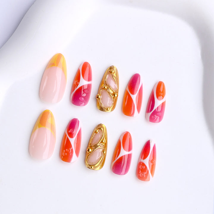 Creative art fake nails with modern accents Kalsten