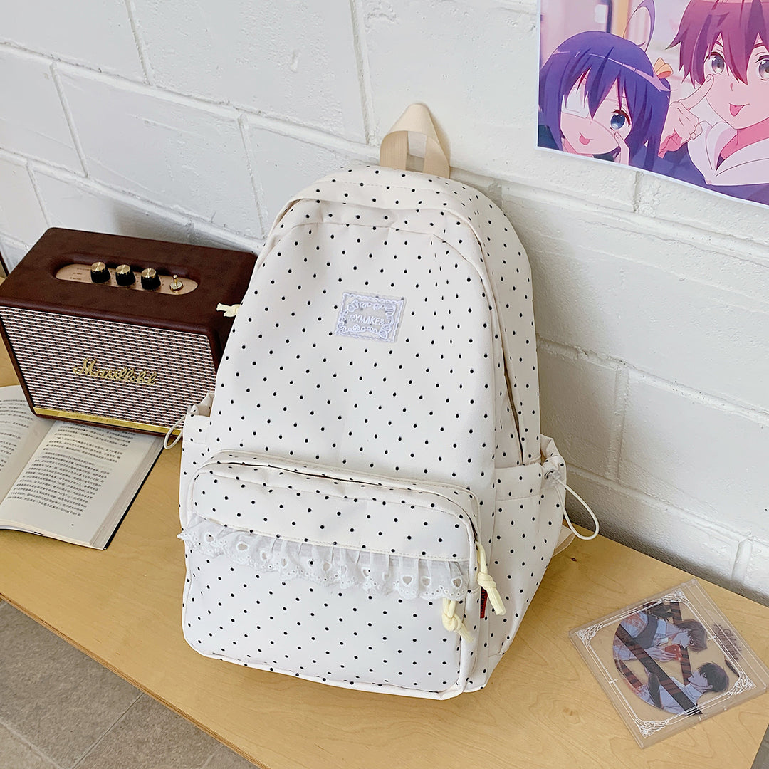 Playful Polka Dot Pattern School Backpack Kalsten