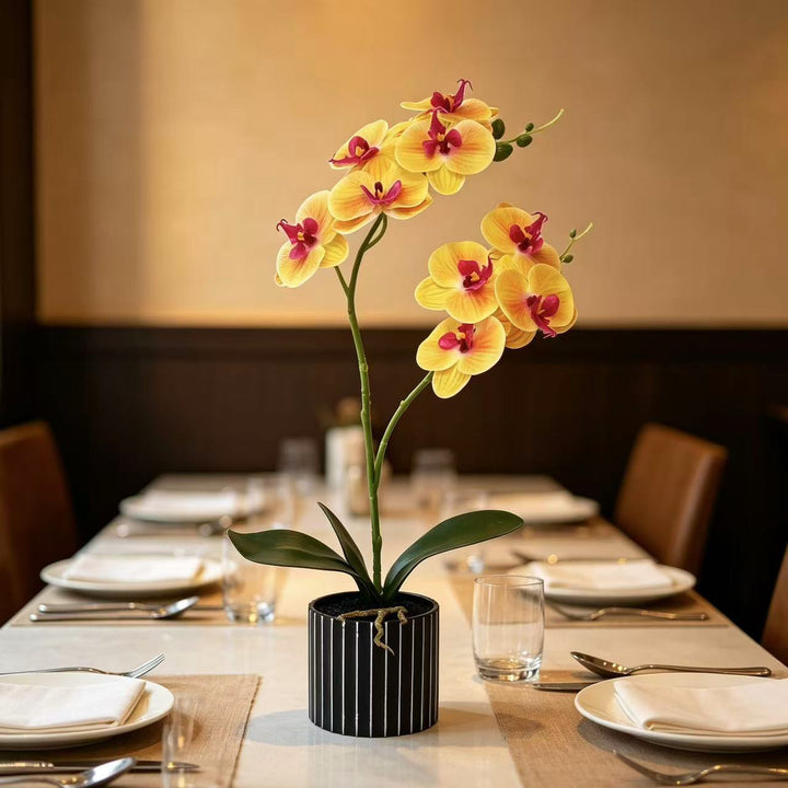 Artificial Orchid Arrangement for Indoor Home Decor Display