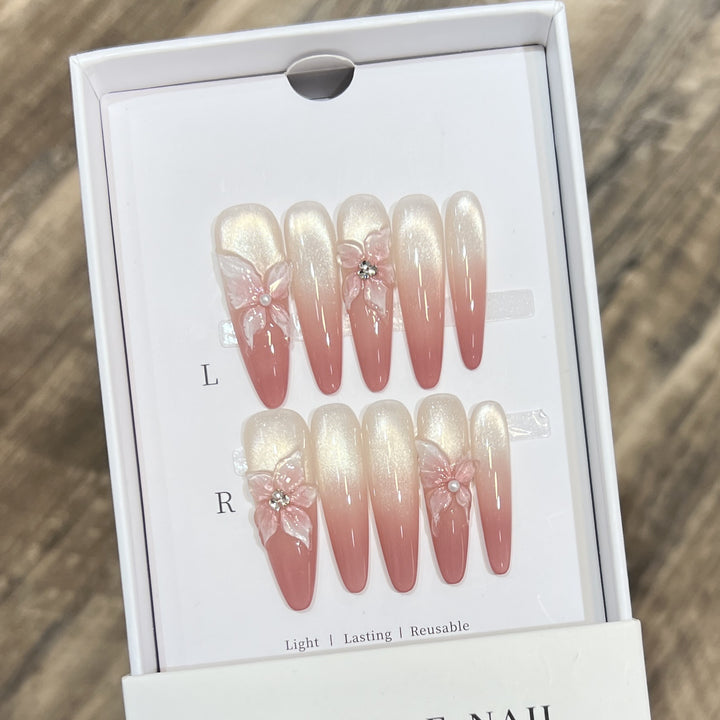 Floral Art Stiletto Press-On Nail Set Kalsten