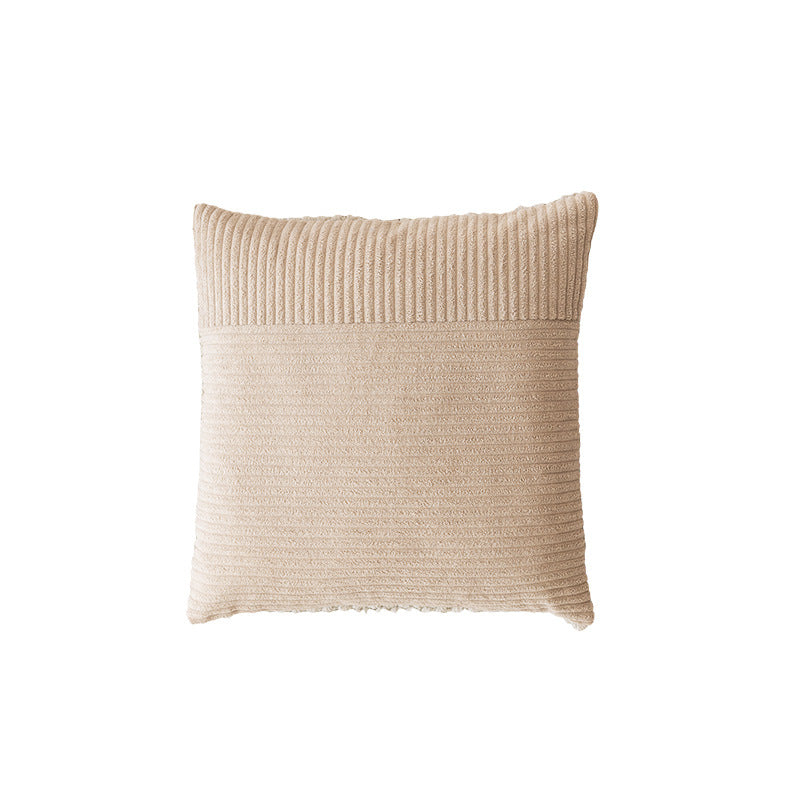 Textured Ribbed Square Decorative Throw Pillow with Removable Cover