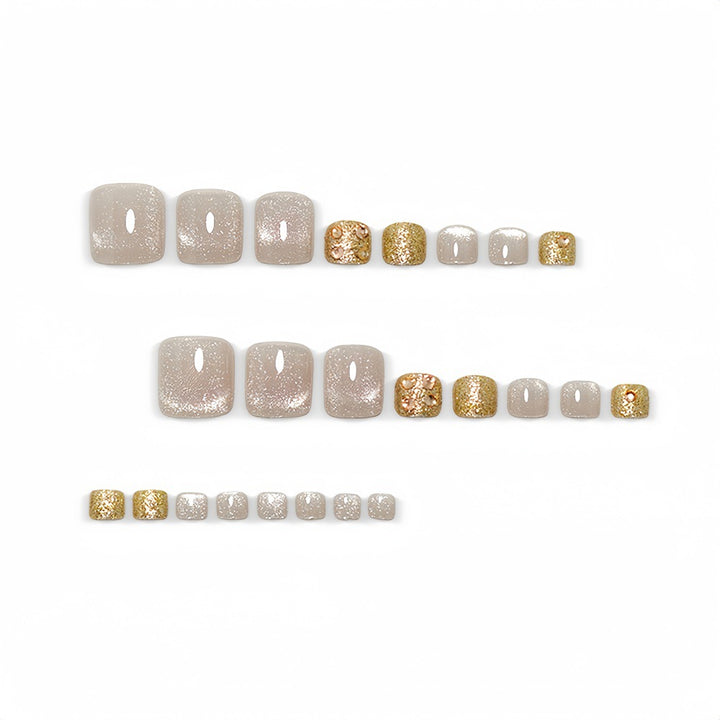 Artificial nails with elegant glitter effect Kalsten