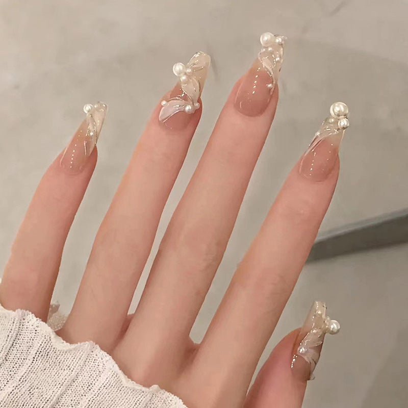 Artificial Art Fingernails with Pearl Design Kalsten