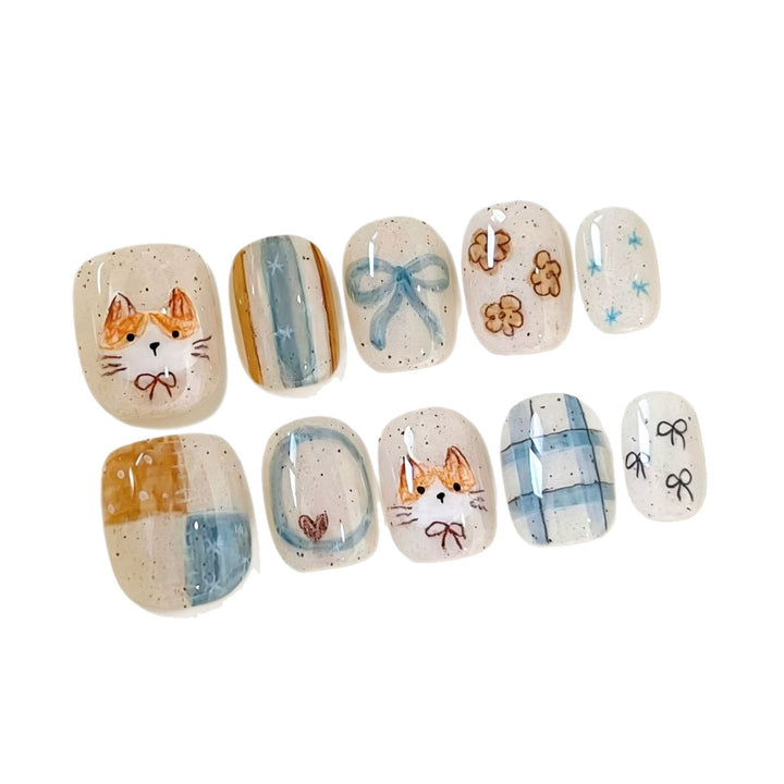 Artistic Cat-Inspired Nail Art Set Kalsten