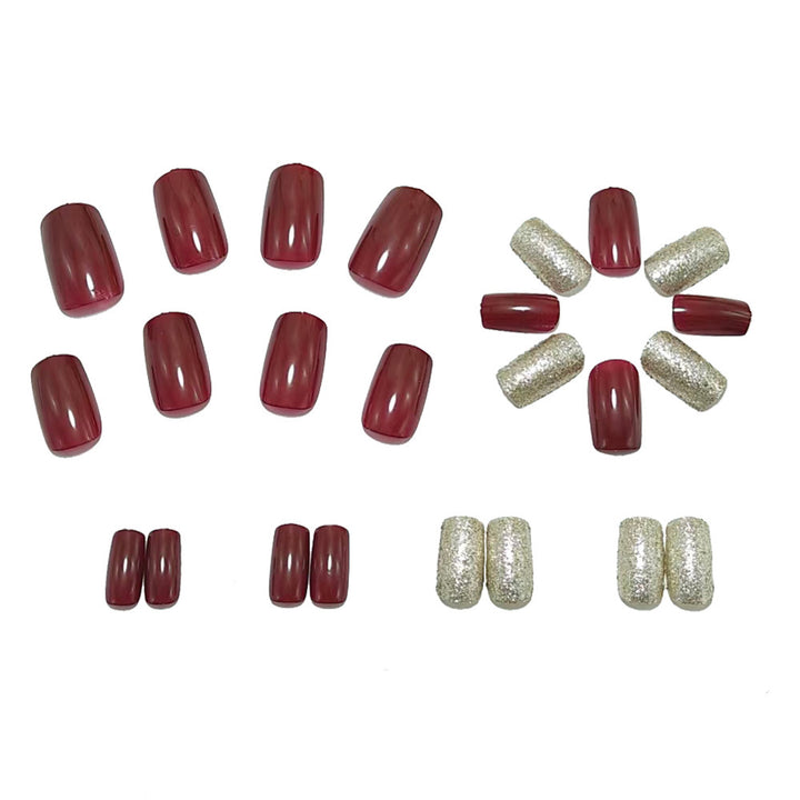Artificial nails with high-gloss finish and glitter accents Kalsten