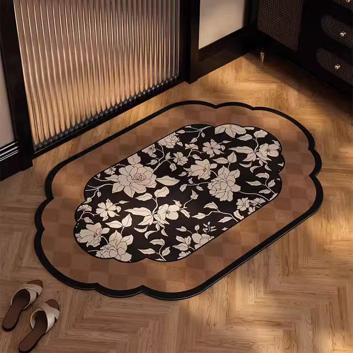 Floral Patterned Non-Slip Bath Mat