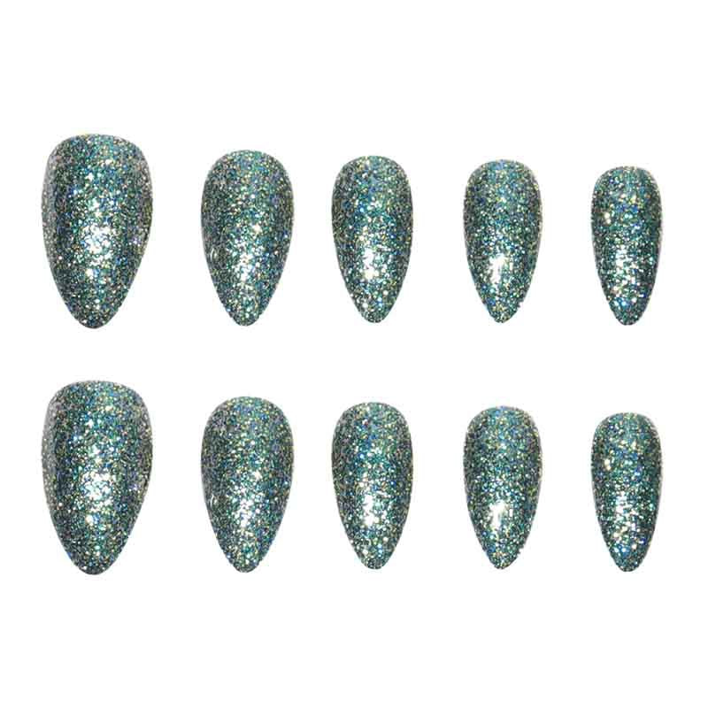 Glittery Acrylic Stiletto Press-On Nails Kalsten