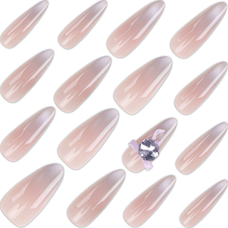 Artistic Ombre Press-On Nail Design with Crystal Accent Kalsten