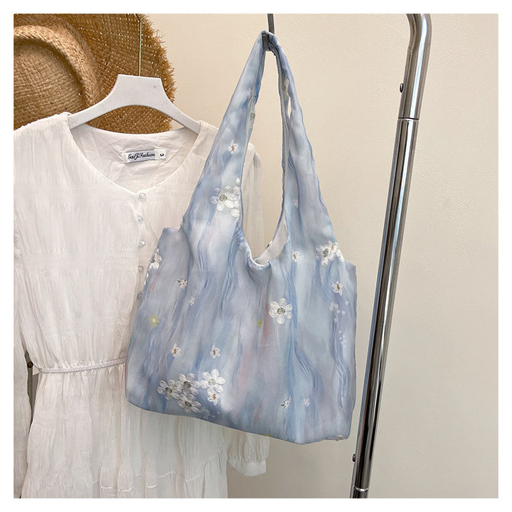Elegant Floral Printed Shoulder Tote Bag Kalsten