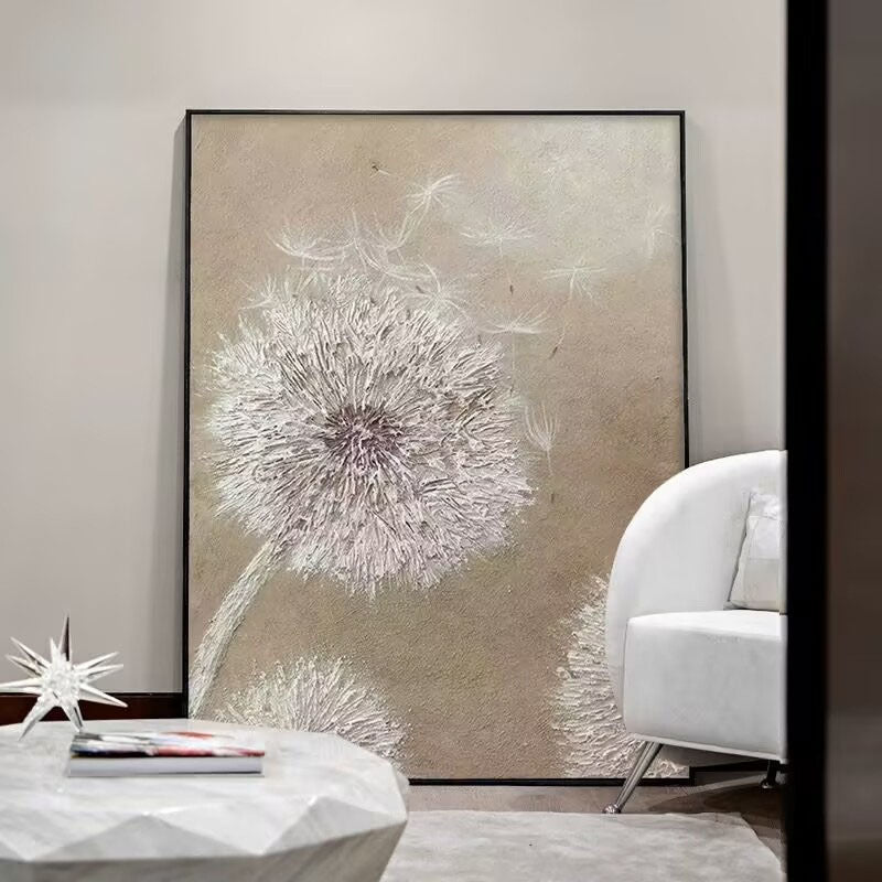 Textured Dandelion Canvas Artwork