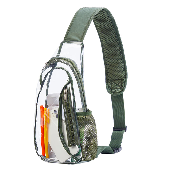Unisex transparent sling backpack with multiple compartments Kalsten