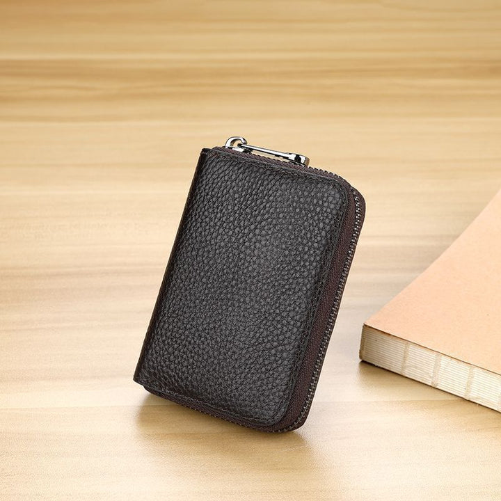 Sleek Zippered Leather Credit Card Holder Kalsten
