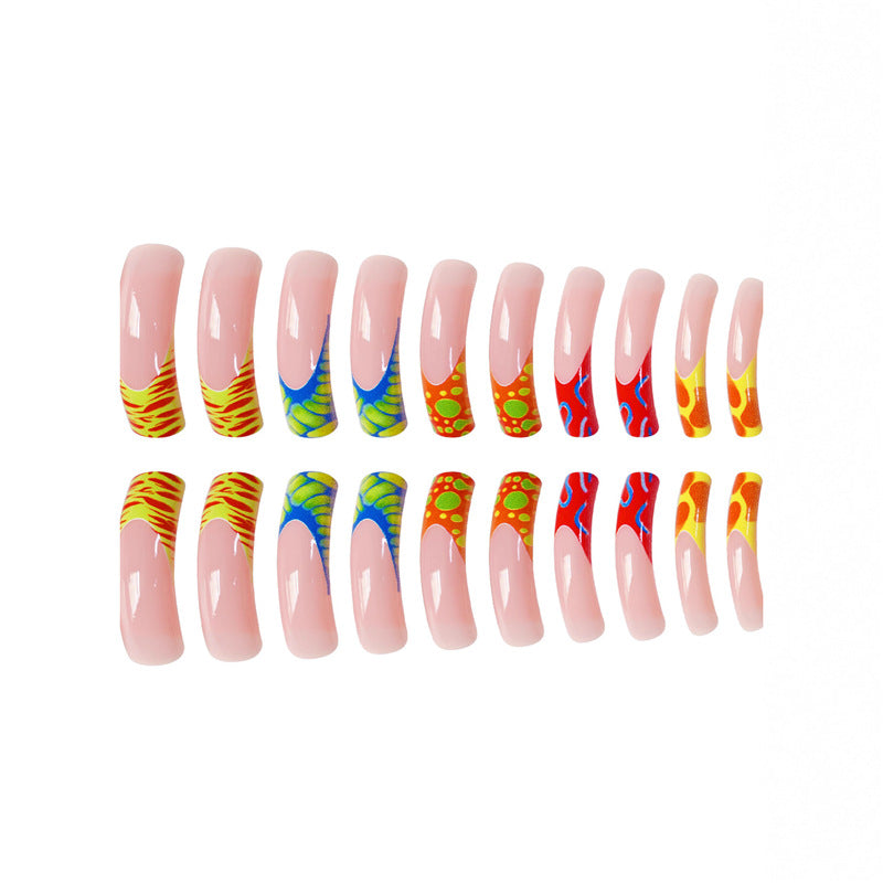 Artistic Long Nail Art Extensions Kalsten
