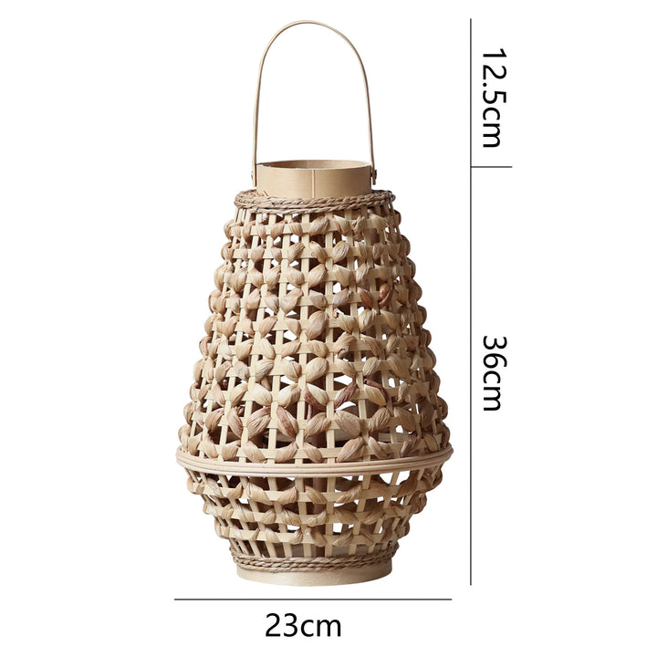 Elegant lantern made of braided rattan Kalsten