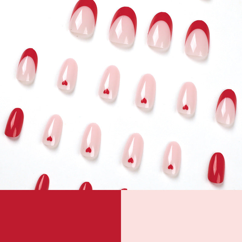 Elegant Nail Extensions with Heart Design Kalsten