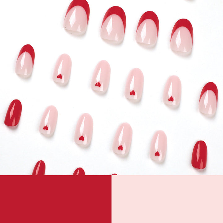 Elegant Nail Extensions with Heart Design Kalsten