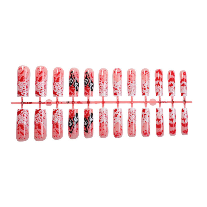 Acrylic Nail Set with Creative Bloody Splatter Design Kalsten