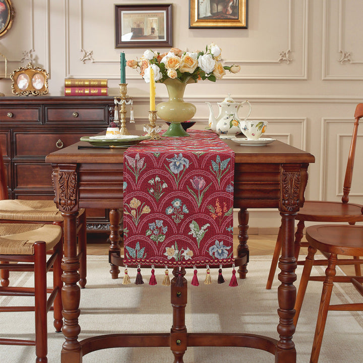 Floral Embroidered Table Runner